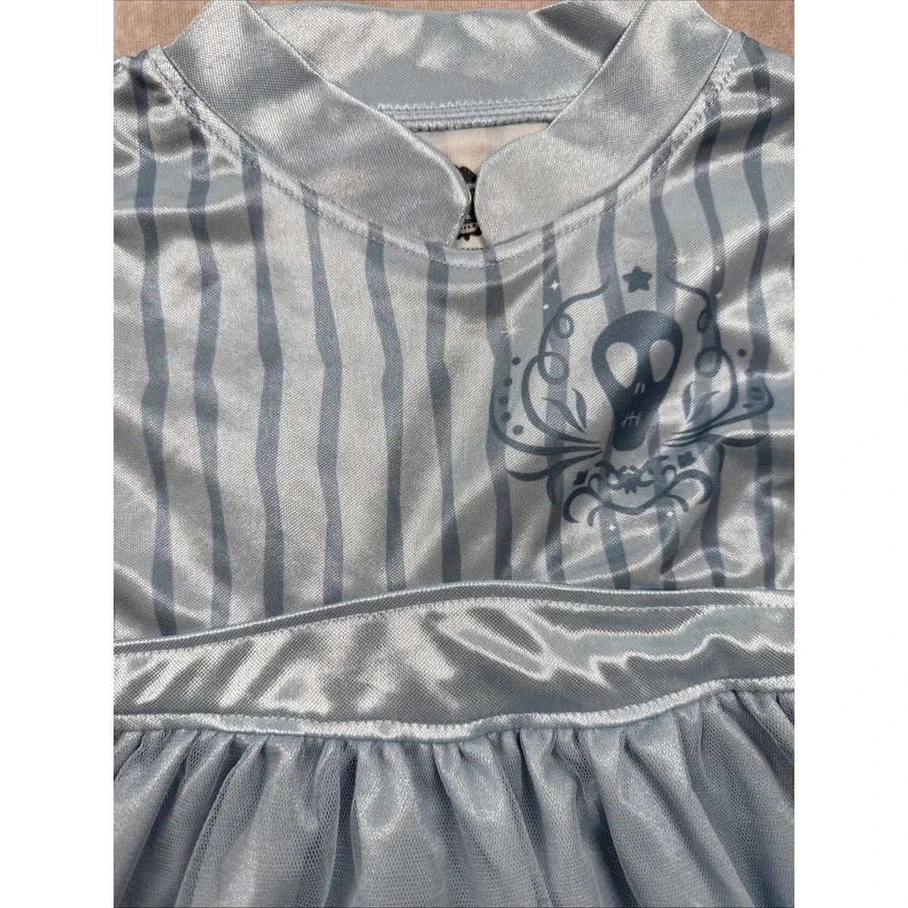 NWT Beetlejuice Nightgown Dress Up  Kids Girl's Sz Xs 4/5   Blue‎ Skull Print